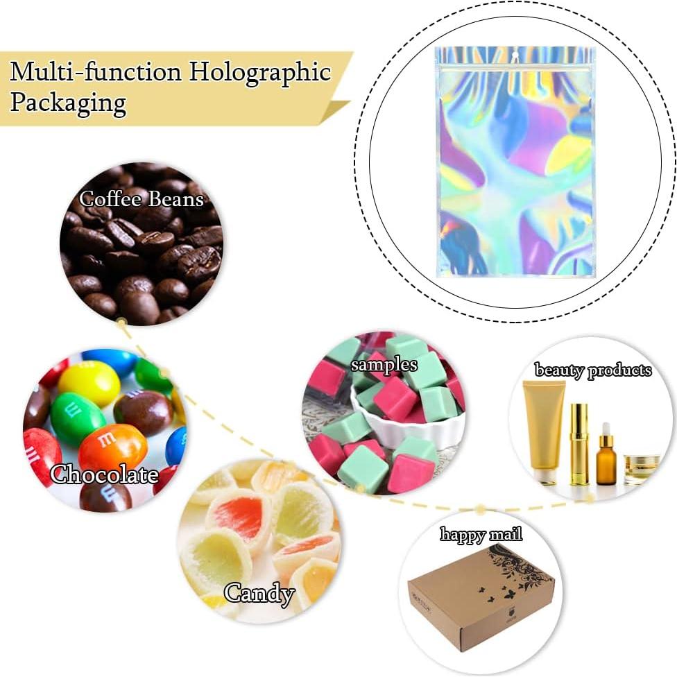 50 Bolsas Holográficas Reutilizables 20x30 cm HRX Package