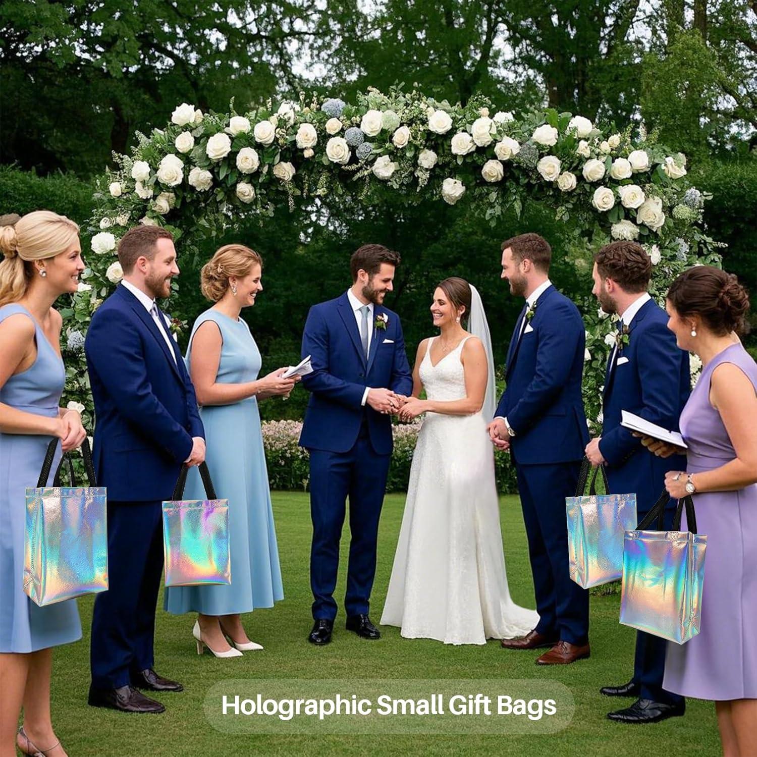 Bolsas de Regalo Iridiscentes MAQIHAN - 9 Piezas Reutilizables