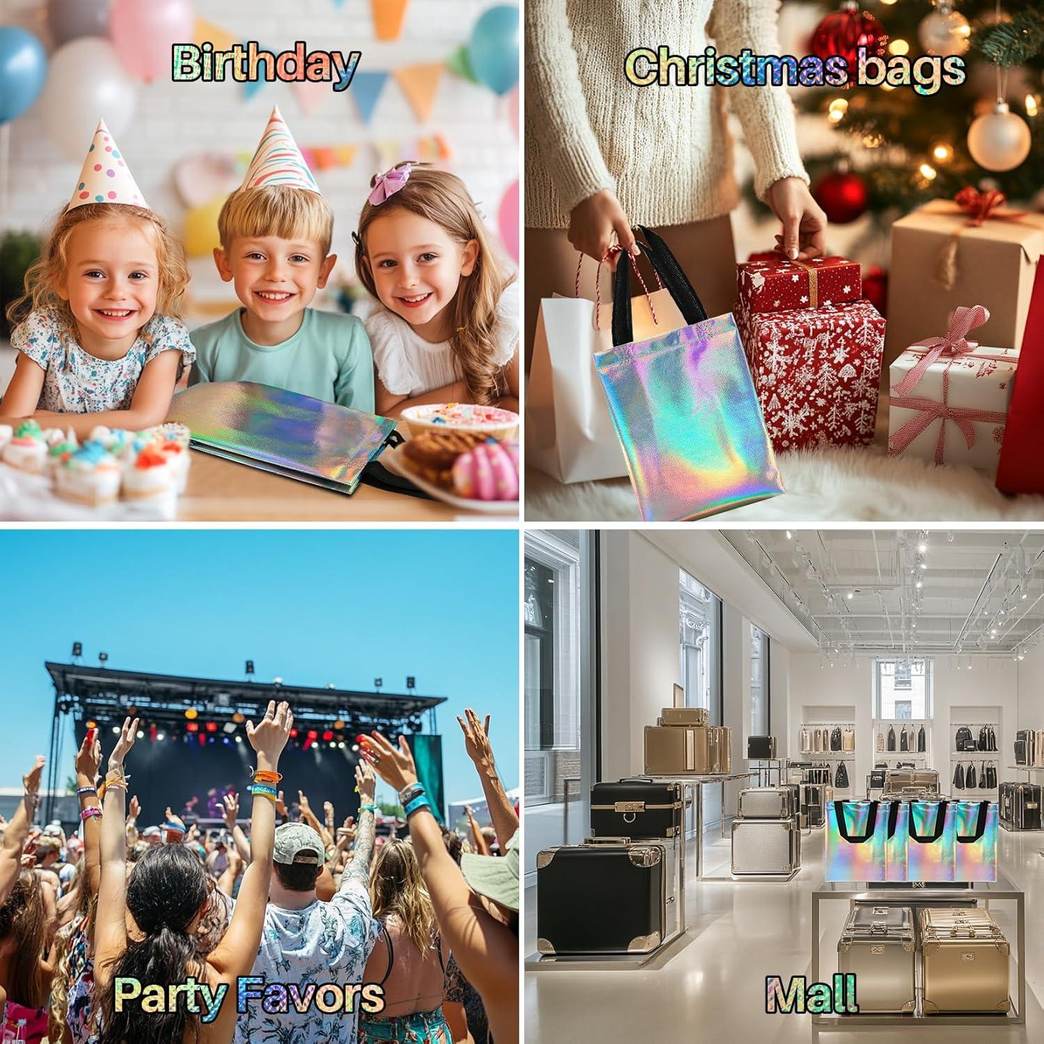 Bolsas de Regalo Iridiscentes MAQIHAN - 9 Piezas Reutilizables