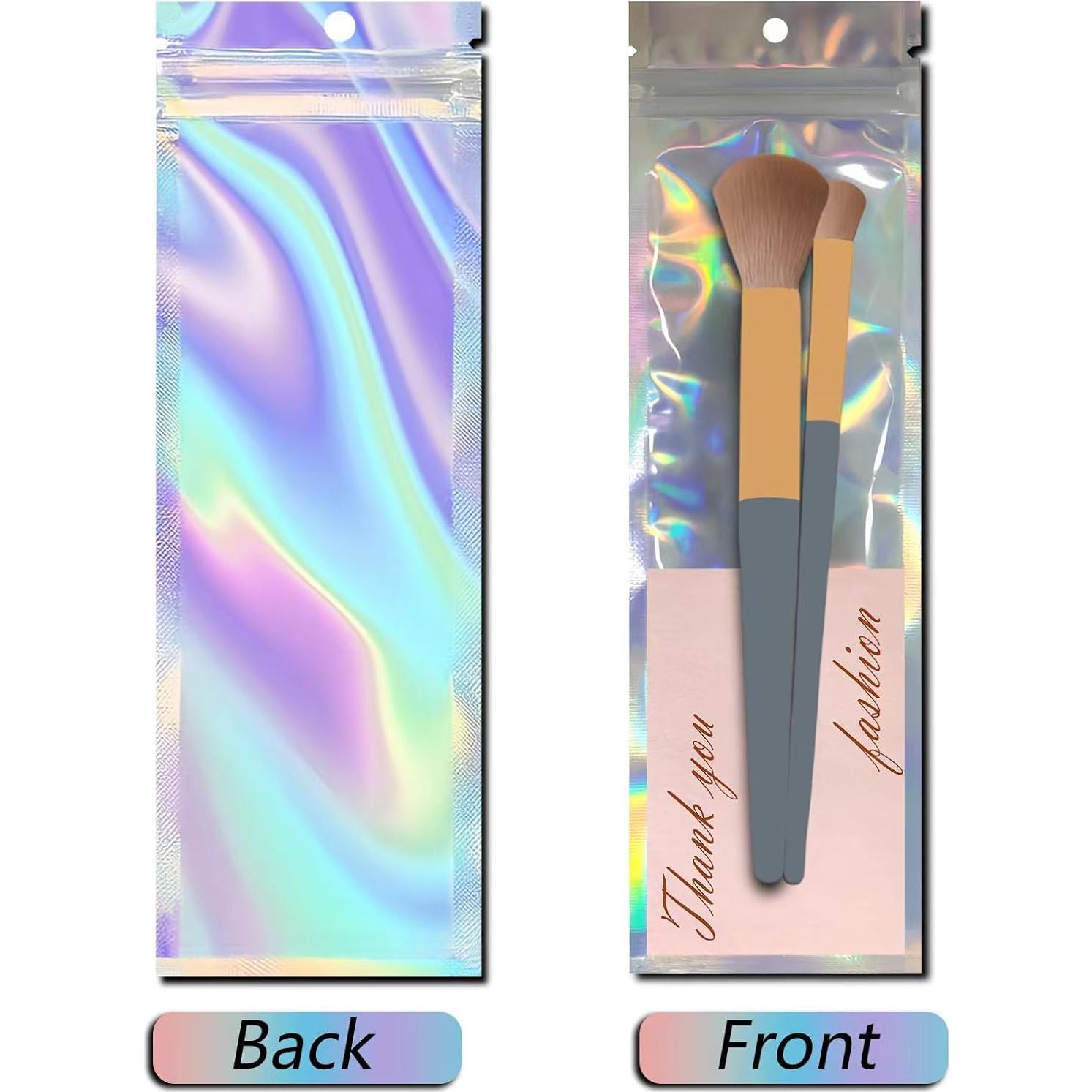 100 Bolsas Holográficas Resellables Motomy 6.1x22.86 cm