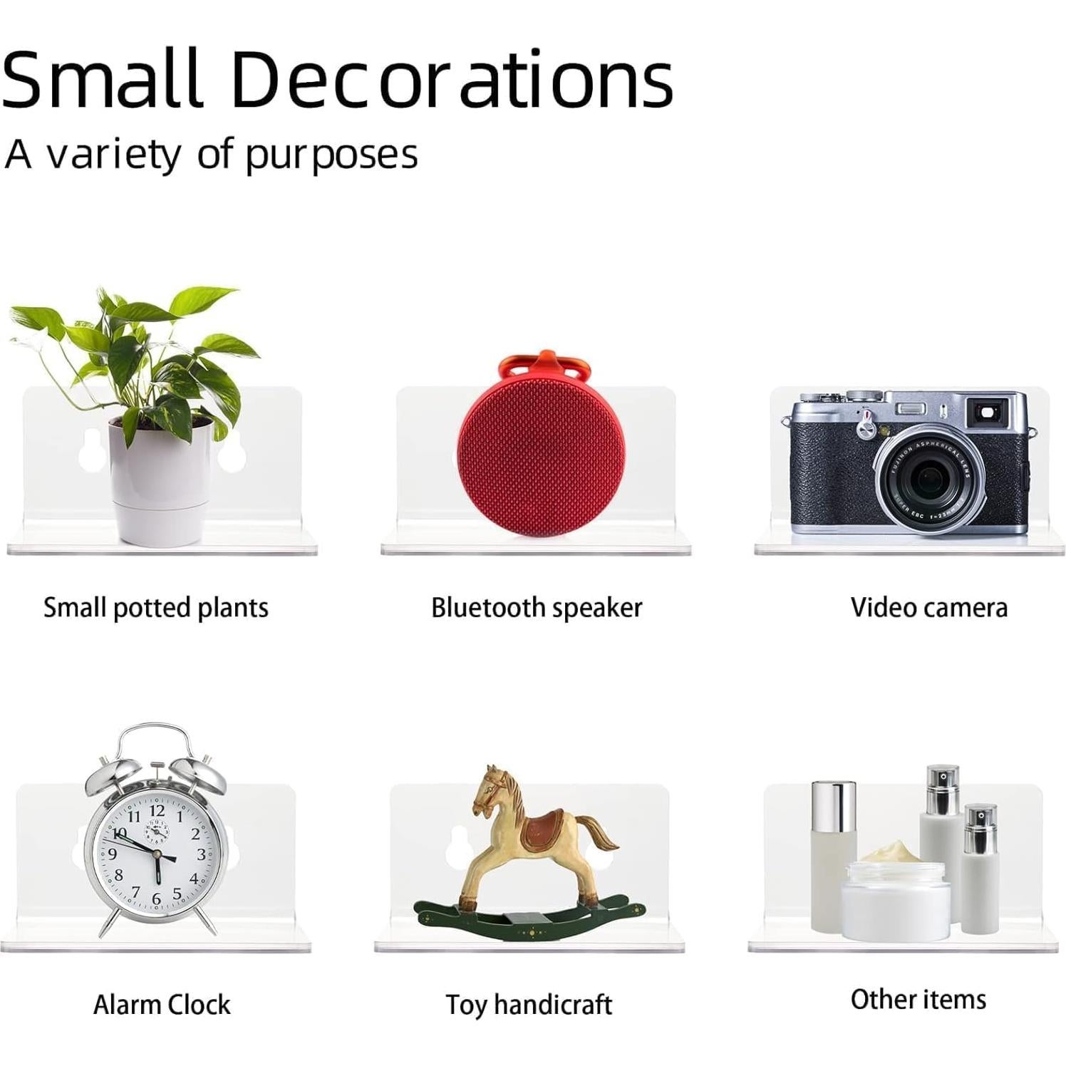 Estantes Flotantes de Acrílico LUOBAO 4 Piezas 9.9 cm