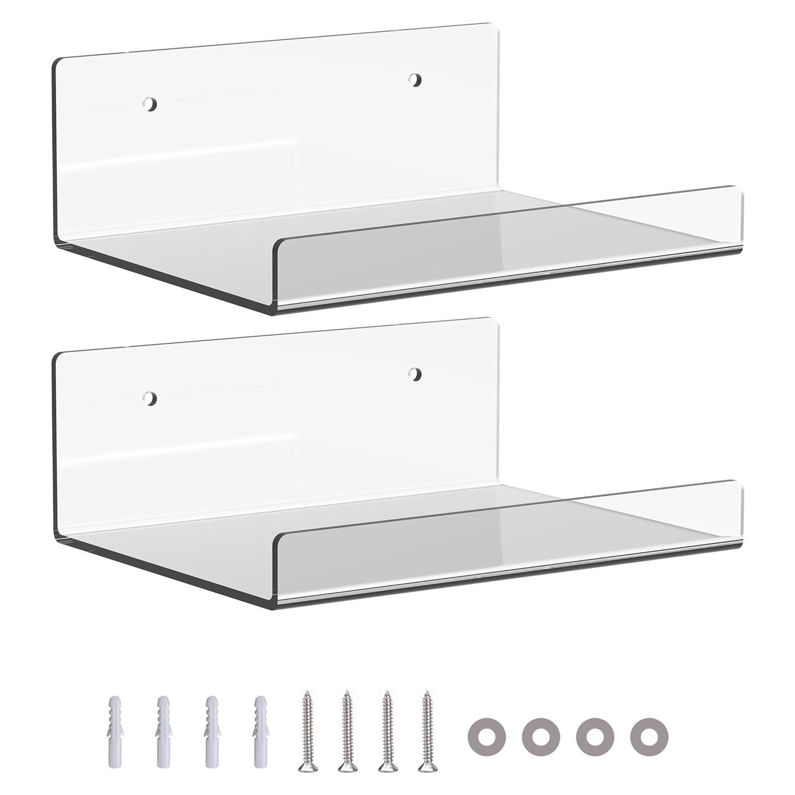 Estantes de Acrílico JDEA Montados en Pared 15.24 cm - 2 Unidades