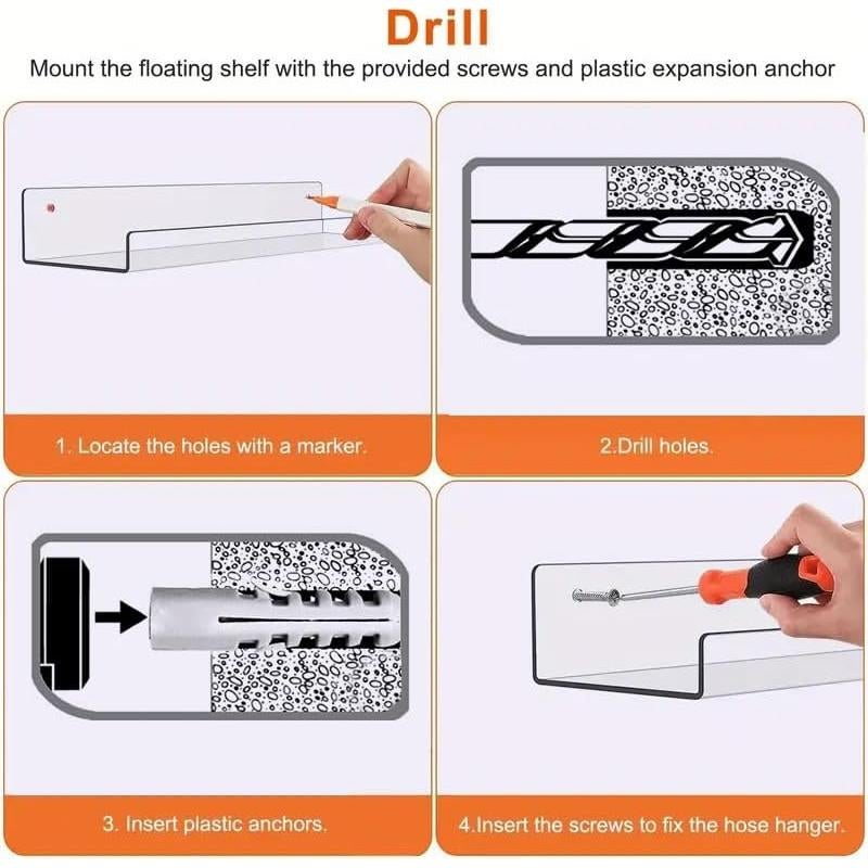 Estantes de Acrílico JDEA Montados en Pared 15.24 cm - 2 Unidades