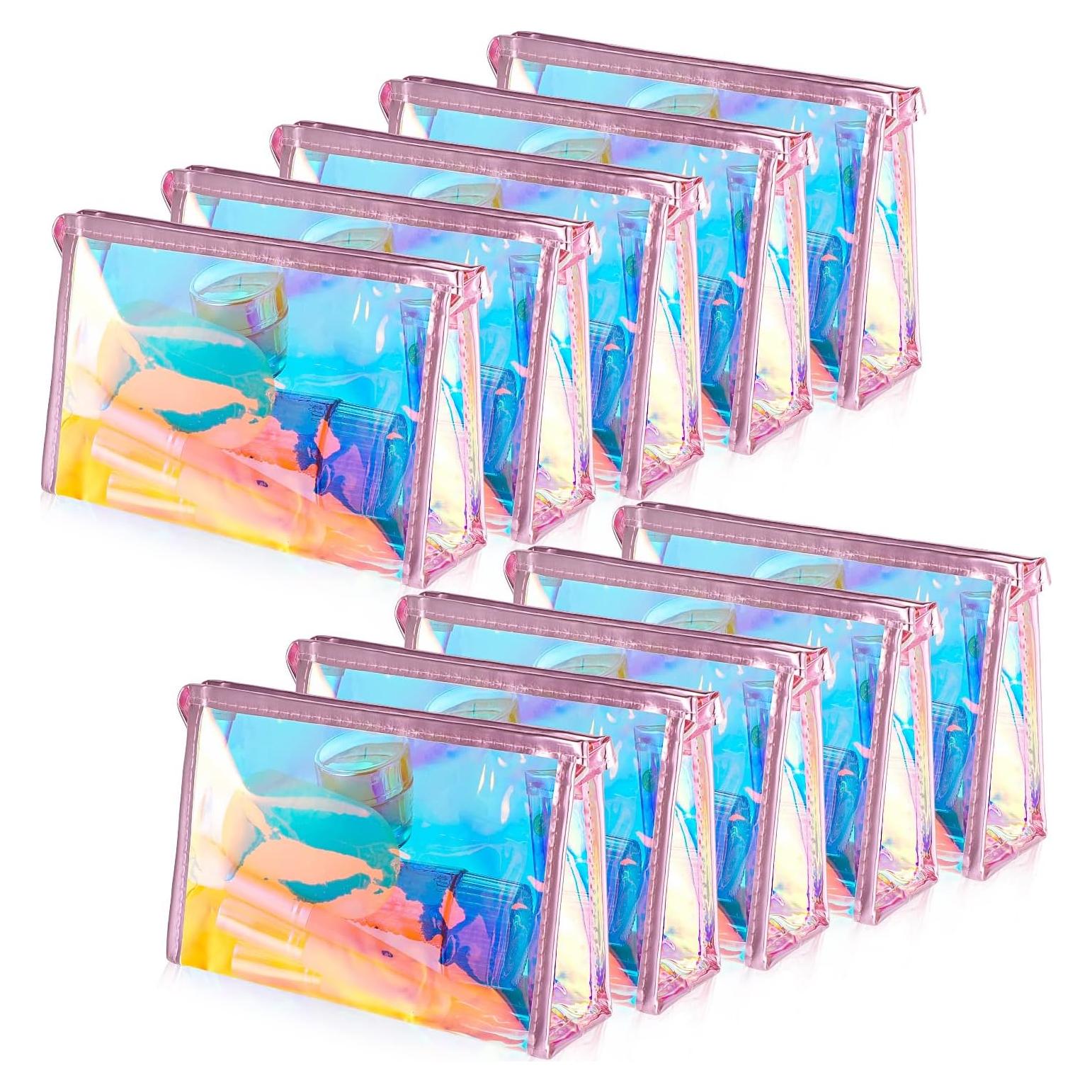 Bolsas de Maquillaje Holográficas BESARTE 10 Pcs 21.6x14cm
