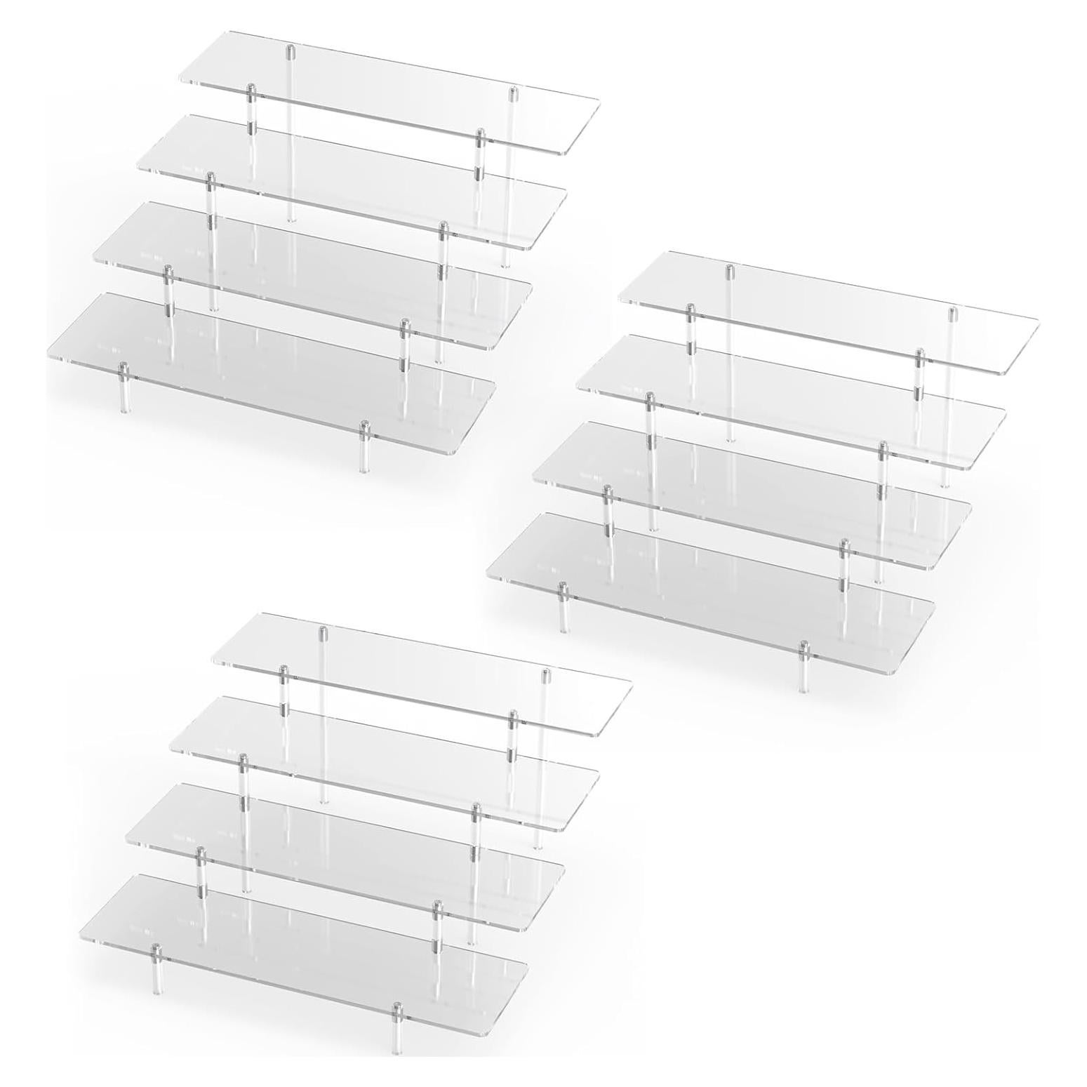 Soporte de exhibición acrílico CHONOVO 4 niveles 30x8 cm