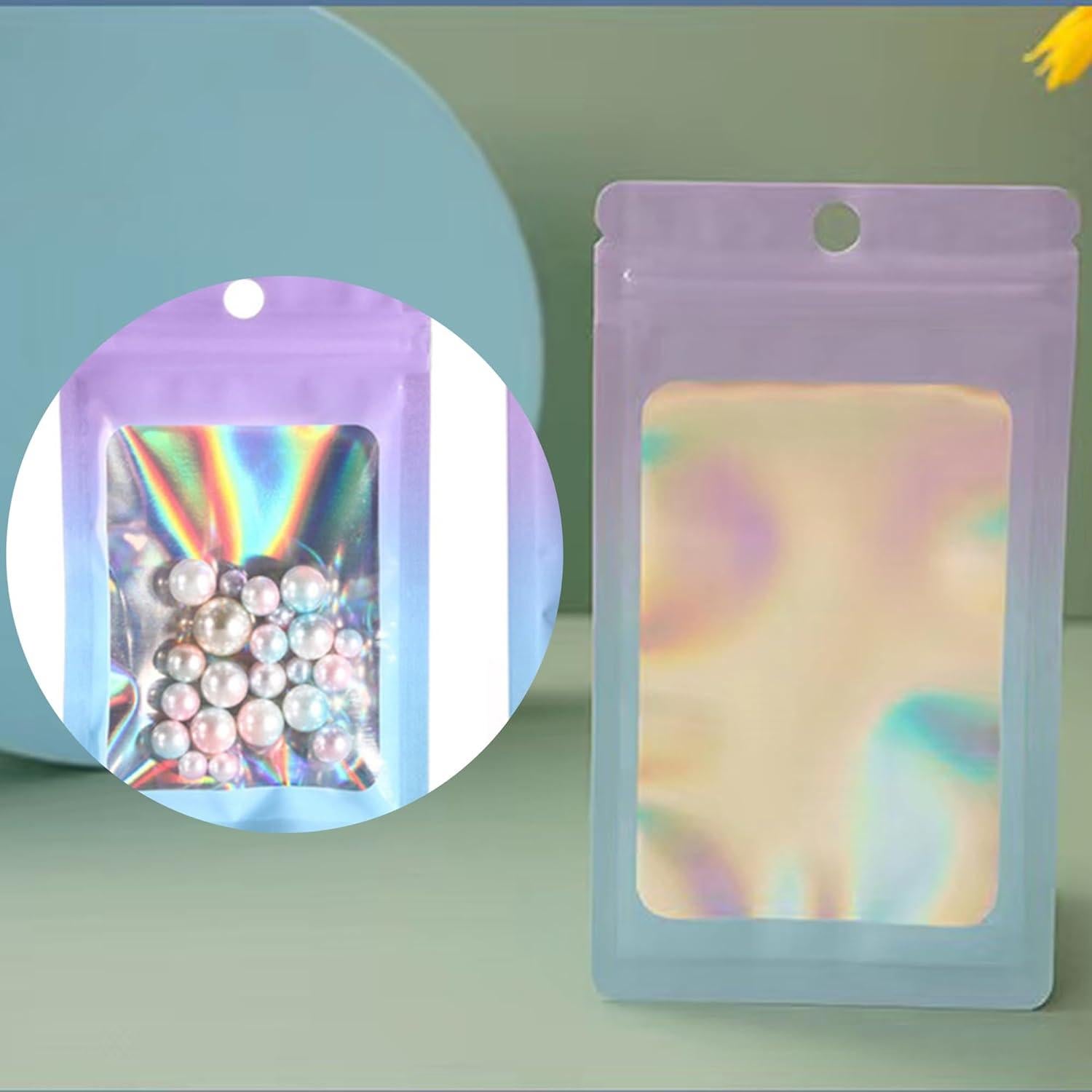 100 Bolsas Holográficas Reutilizables 13.7x19.6 cm ROSSENZURA