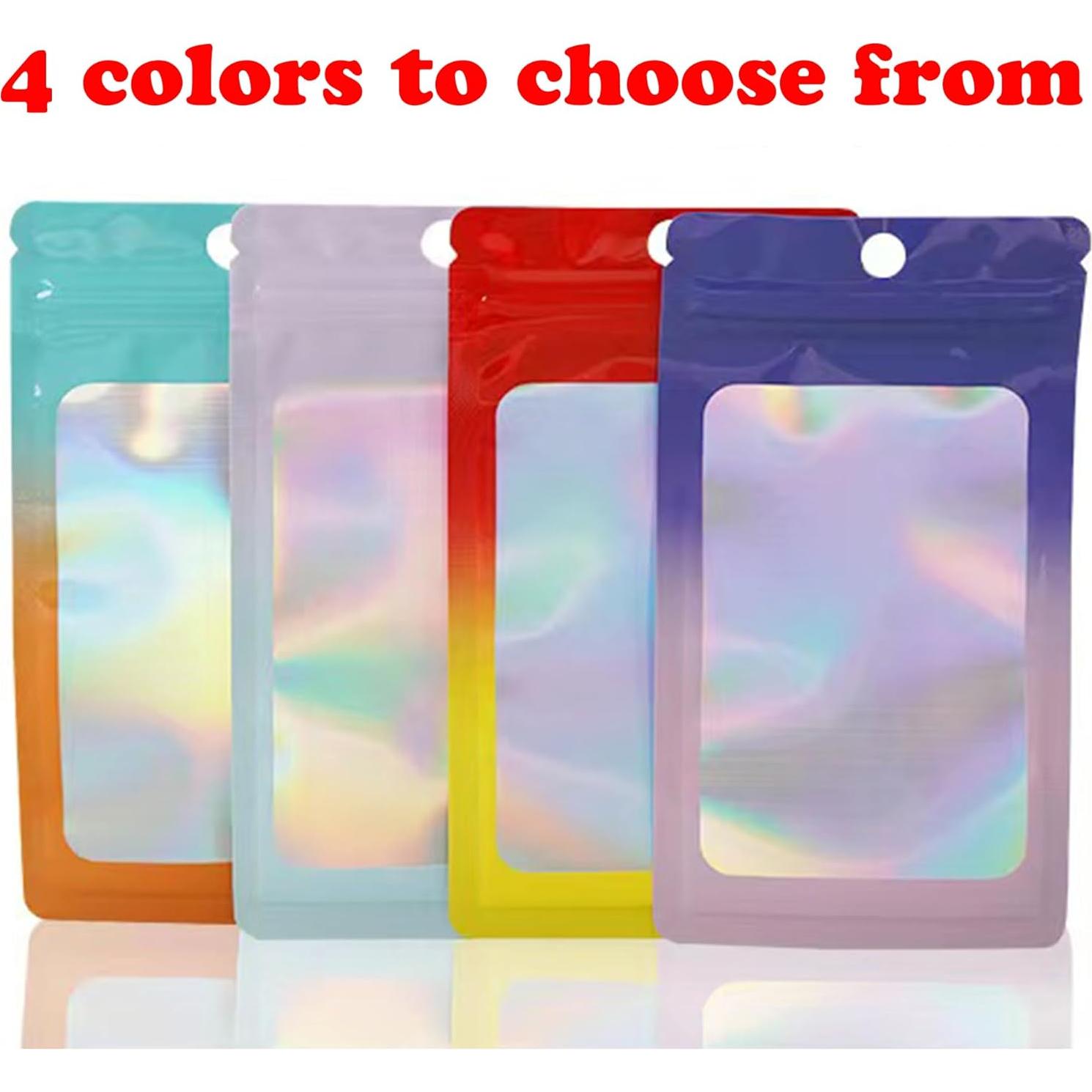 100 Bolsas Holográficas Reutilizables 13.7x19.6 cm ROSSENZURA