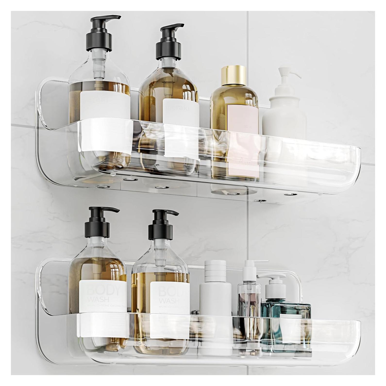 Caddy de Ducha Adhesivo Kawfle - 2 Estantes Acrílicos Transparentes