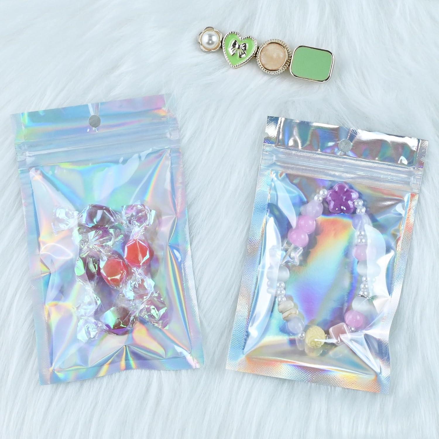 Paquete de 100 Bolsas Holográficas Reutilizables Soulake 7.6x12.2 cm