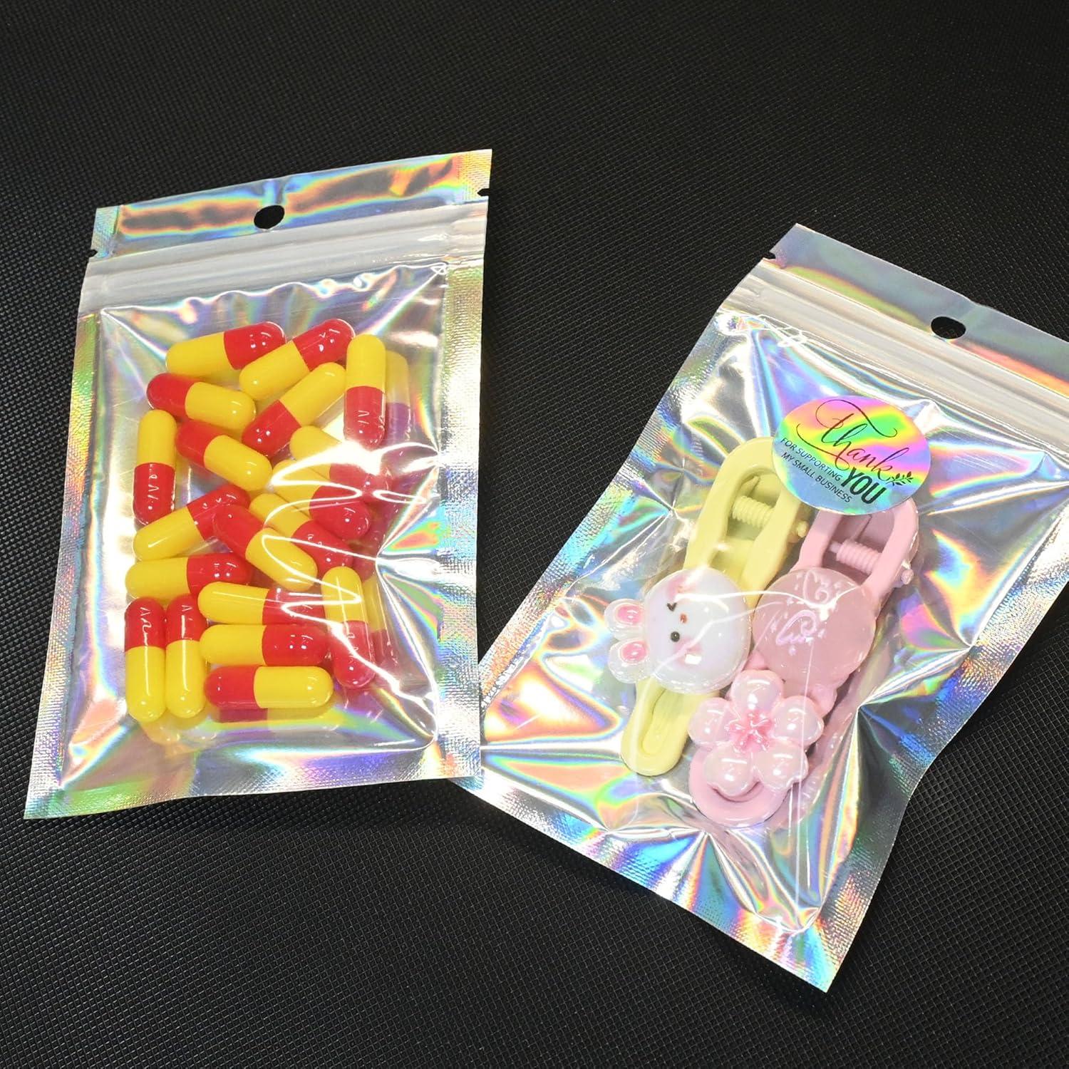 Paquete de 100 Bolsas Holográficas Reutilizables Soulake 7.6x12.2 cm