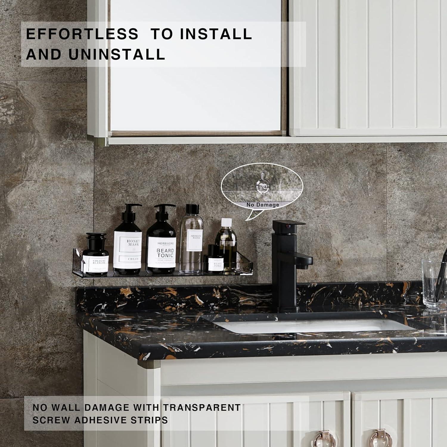 Estantes de Ducha Bakzon de Acrílico Transparente - 2 Piezas