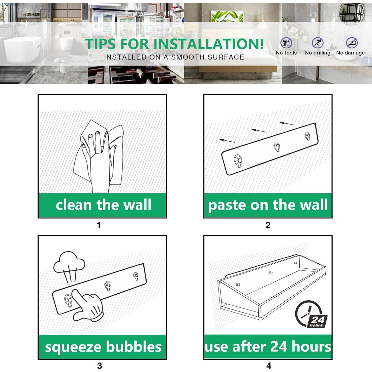 Estantes de Ducha Bakzon de Acrílico Transparente - 2 Piezas