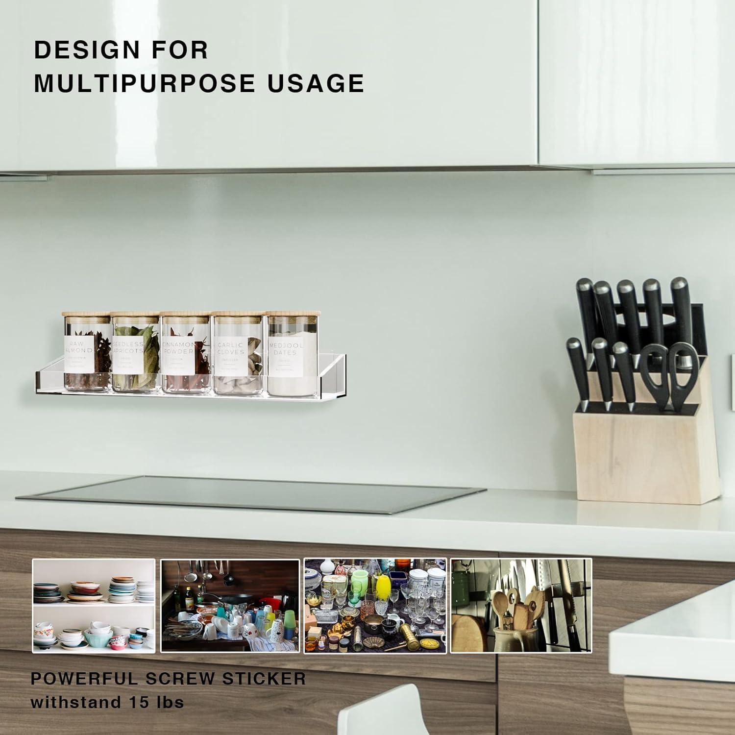 Estantes de Ducha Bakzon de Acrílico Transparente - 2 Piezas