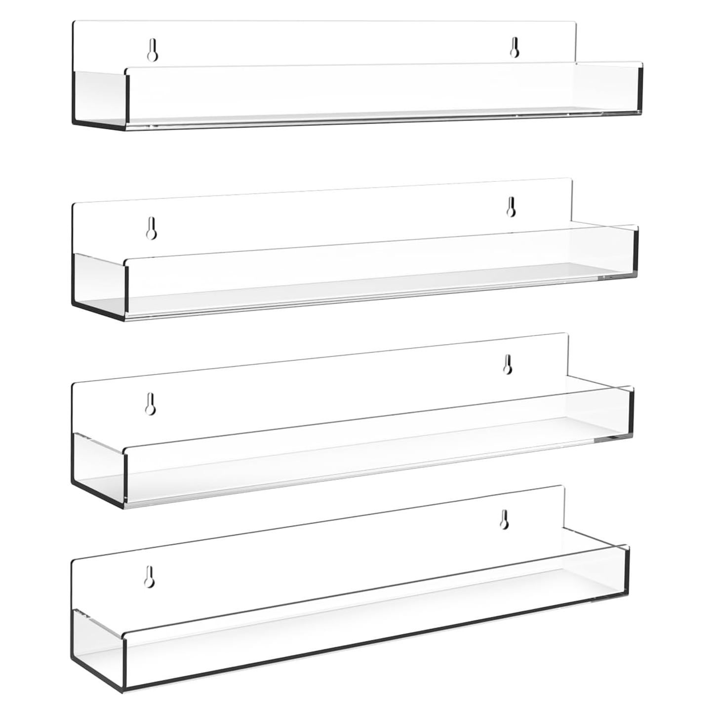 Estantes Flotantes de Acrílico SOVQUEST 38.1x7.1cm (4 Pzs)