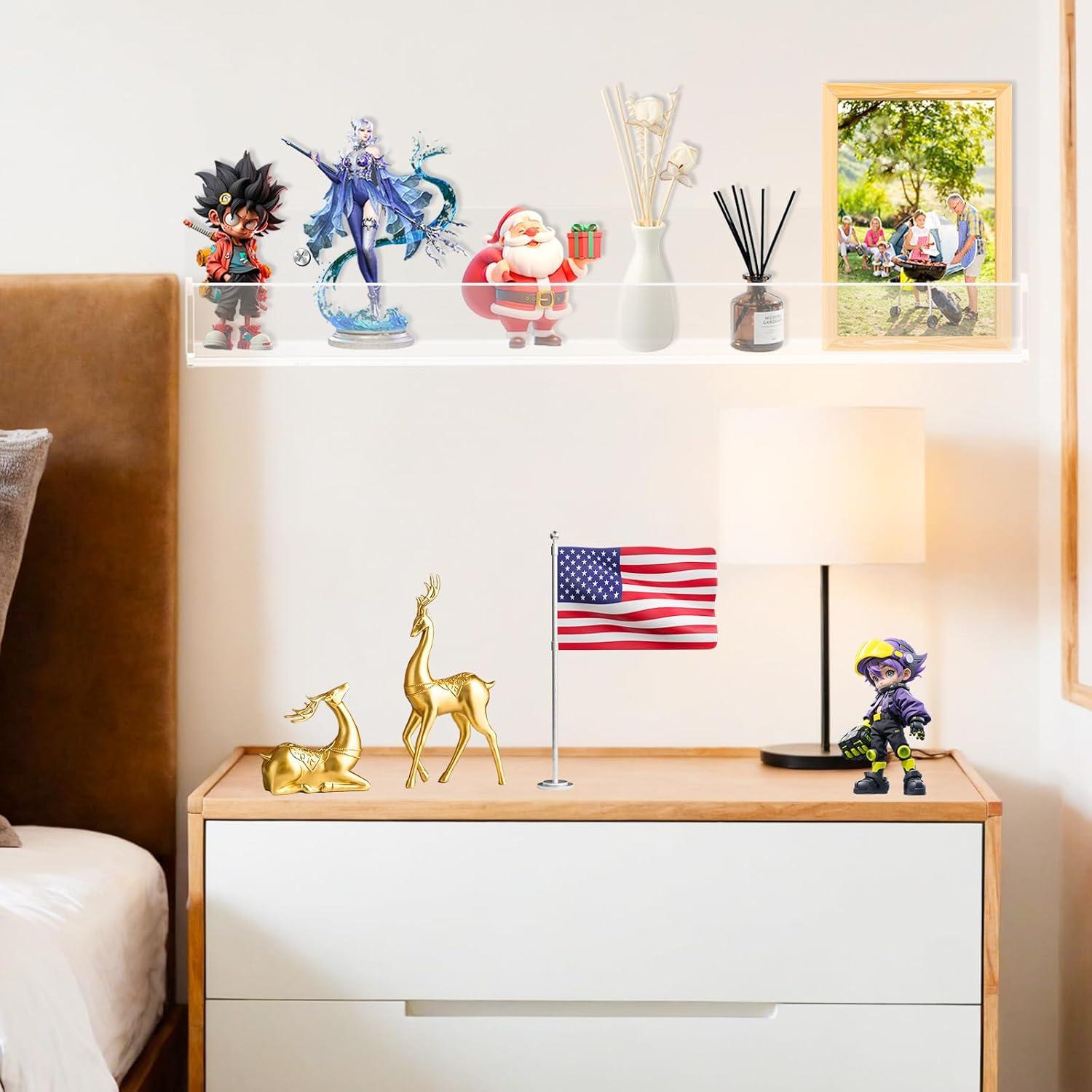 Estantes Flotantes de Acrílico SOVQUEST 38.1x7.1cm (4 Pzs)