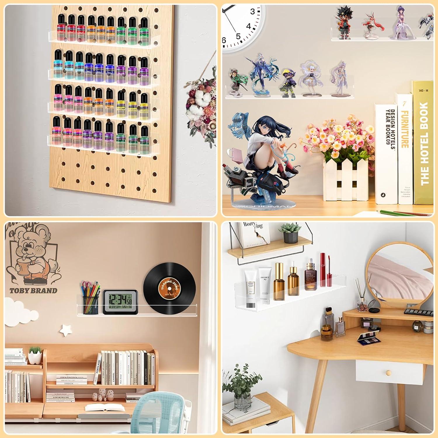 Estantes Flotantes de Acrílico SOVQUEST 38.1x7.1cm (4 Pzs)