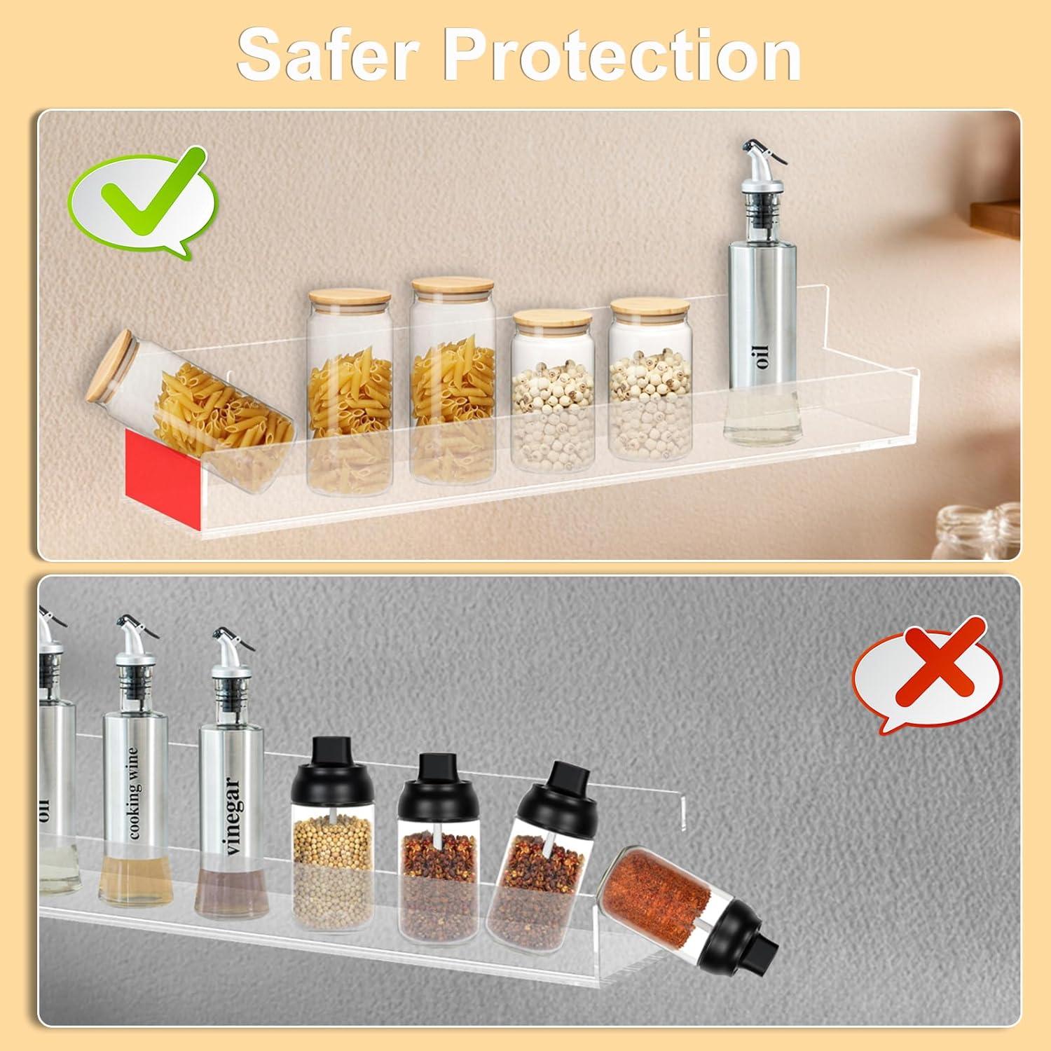 Estantes Flotantes de Acrílico SOVQUEST 38.1x7.1cm (4 Pzs)