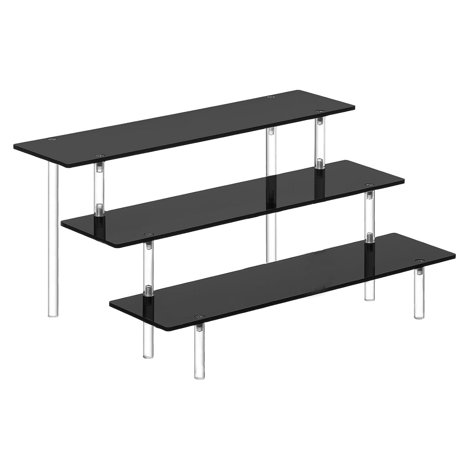 Soporte Organizador de Perfume Acrílico Negro 3 Niveles 29.5x20.3cm