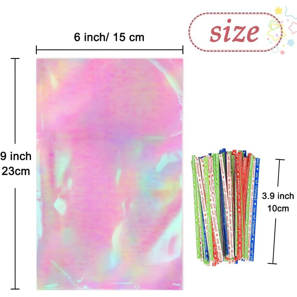 Bolsas de Celofán Iridiscentes HRX 120pcs 15.24x22.86 cm