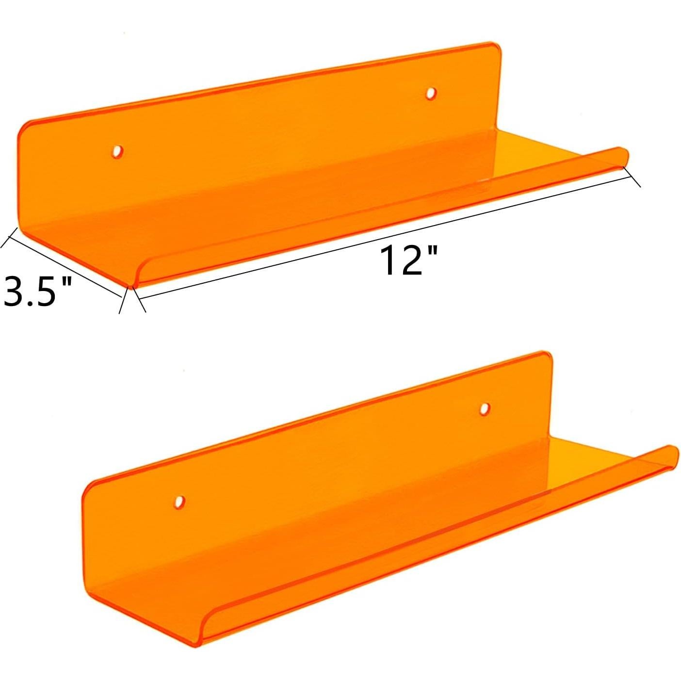 Estanterías Flotantes Acrílicas ROYALITA Juego de 2 Naranja 30.48cm