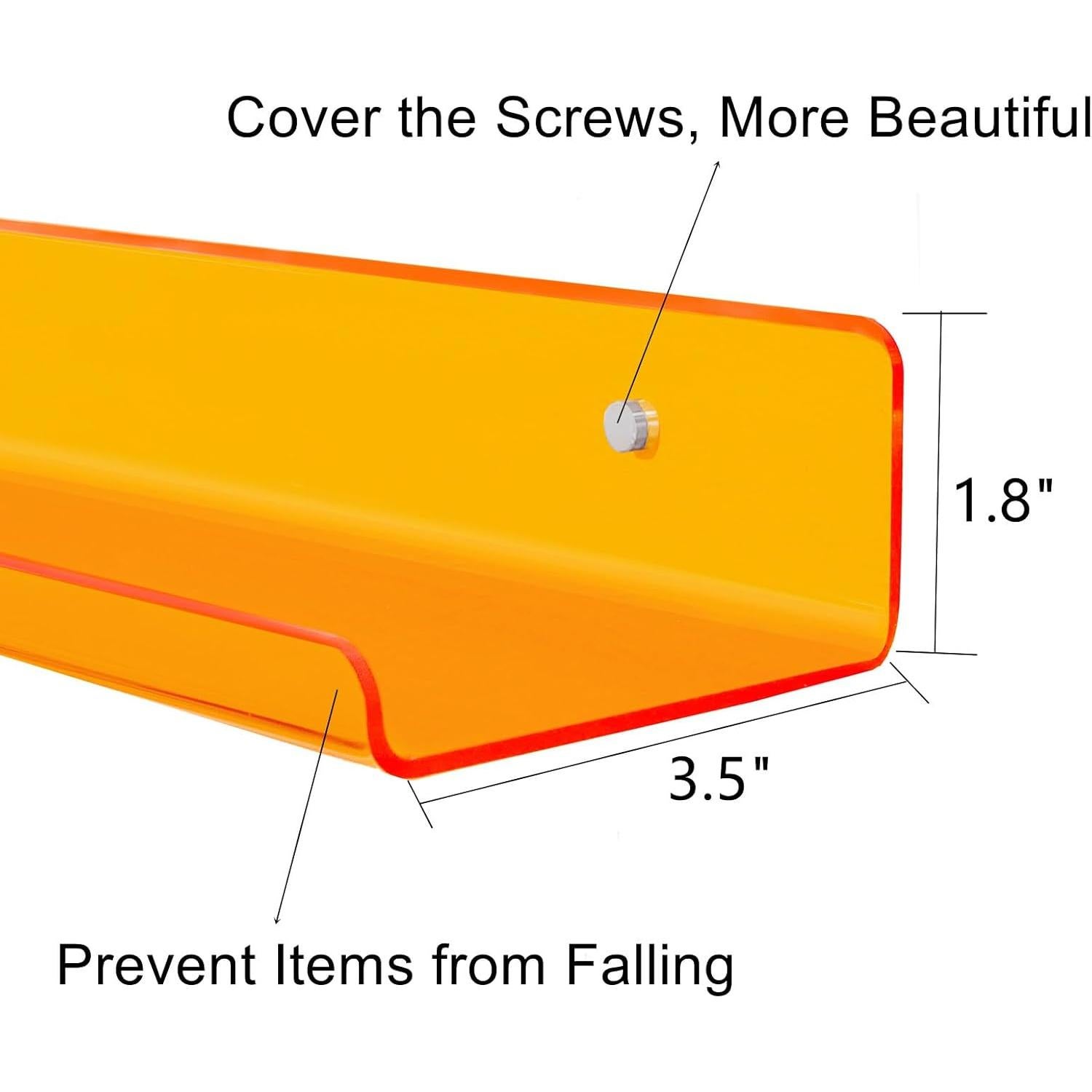 Estanterías Flotantes Acrílicas ROYALITA Juego de 2 Naranja 30.48cm