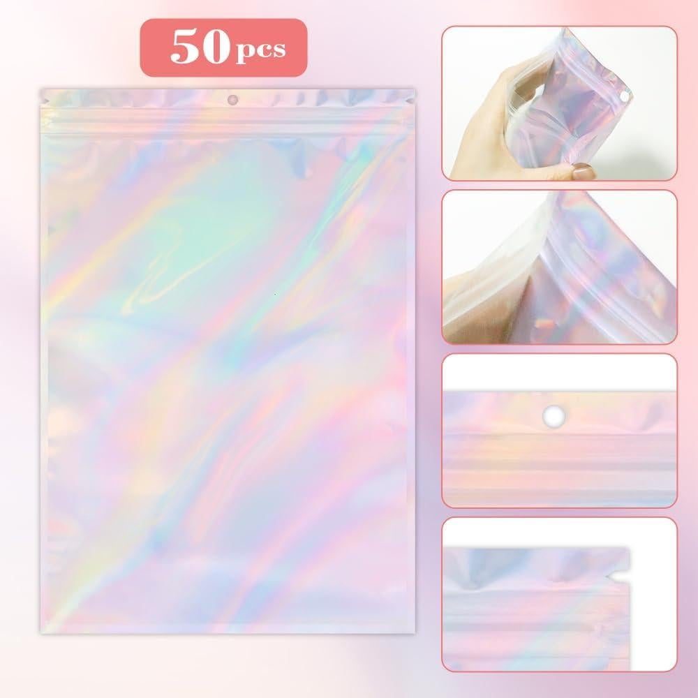 Bolsas de Mylar Reutilizables Vilnadu 15x23 cm Holográficas