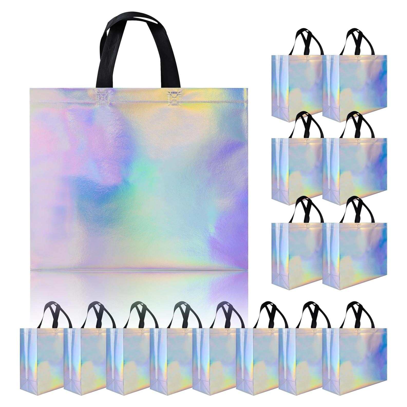 Bolsas de Regalo Iridiscentes Reutilizables Cabzymx 15 Pcs 32x12x28cm