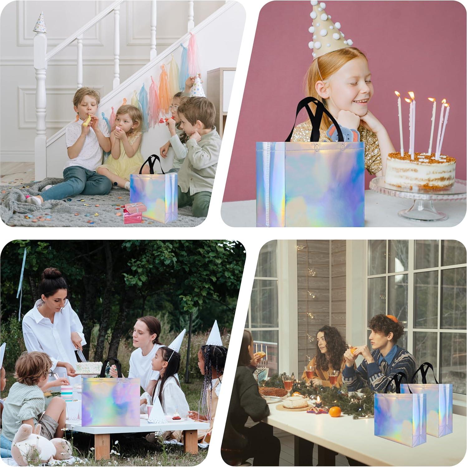 Bolsas de Regalo Iridiscentes Reutilizables Cabzymx 15 Pcs 32x12x28cm