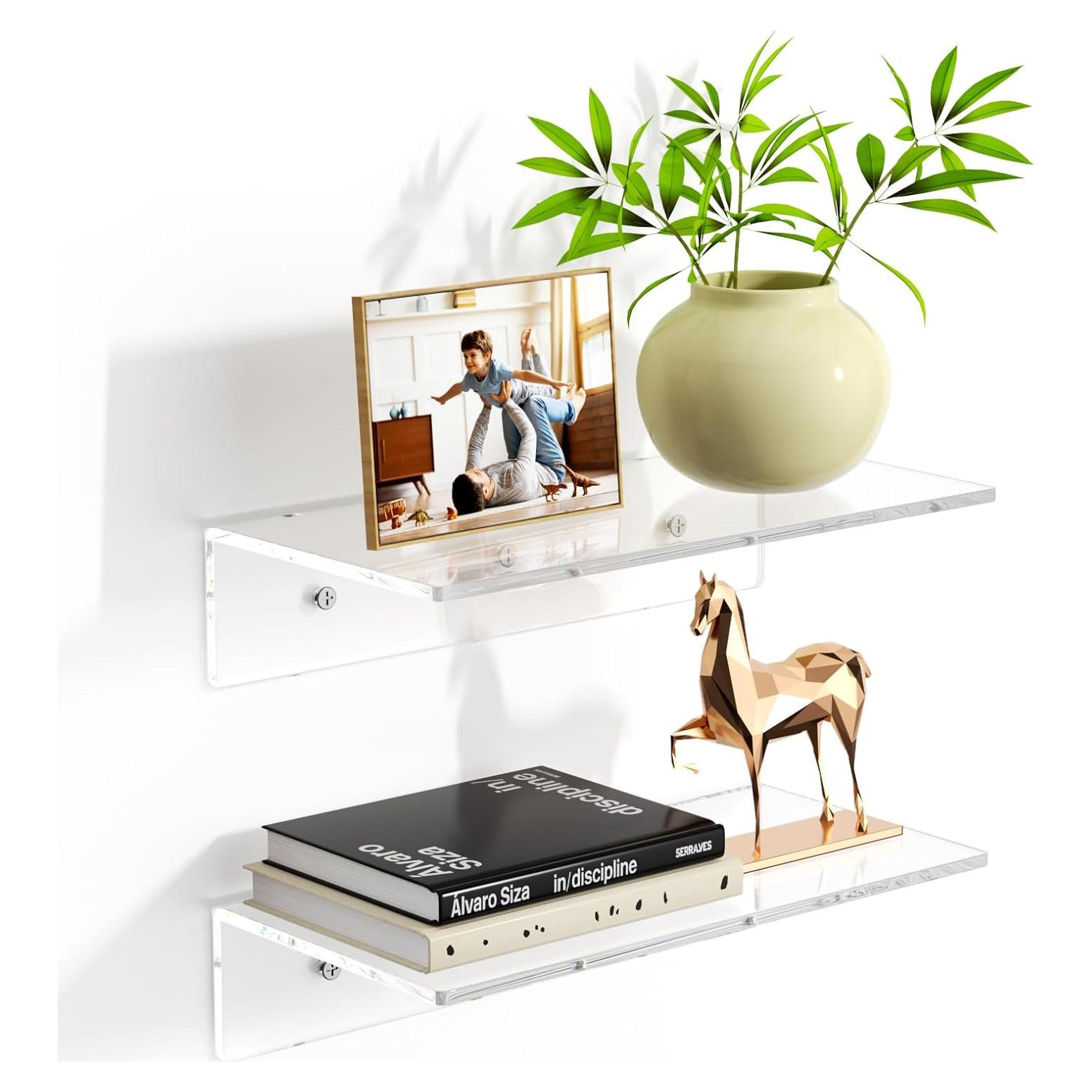 Estantes Flotantes de Acrílico FEMELI 30.48 cm 2 Unidades