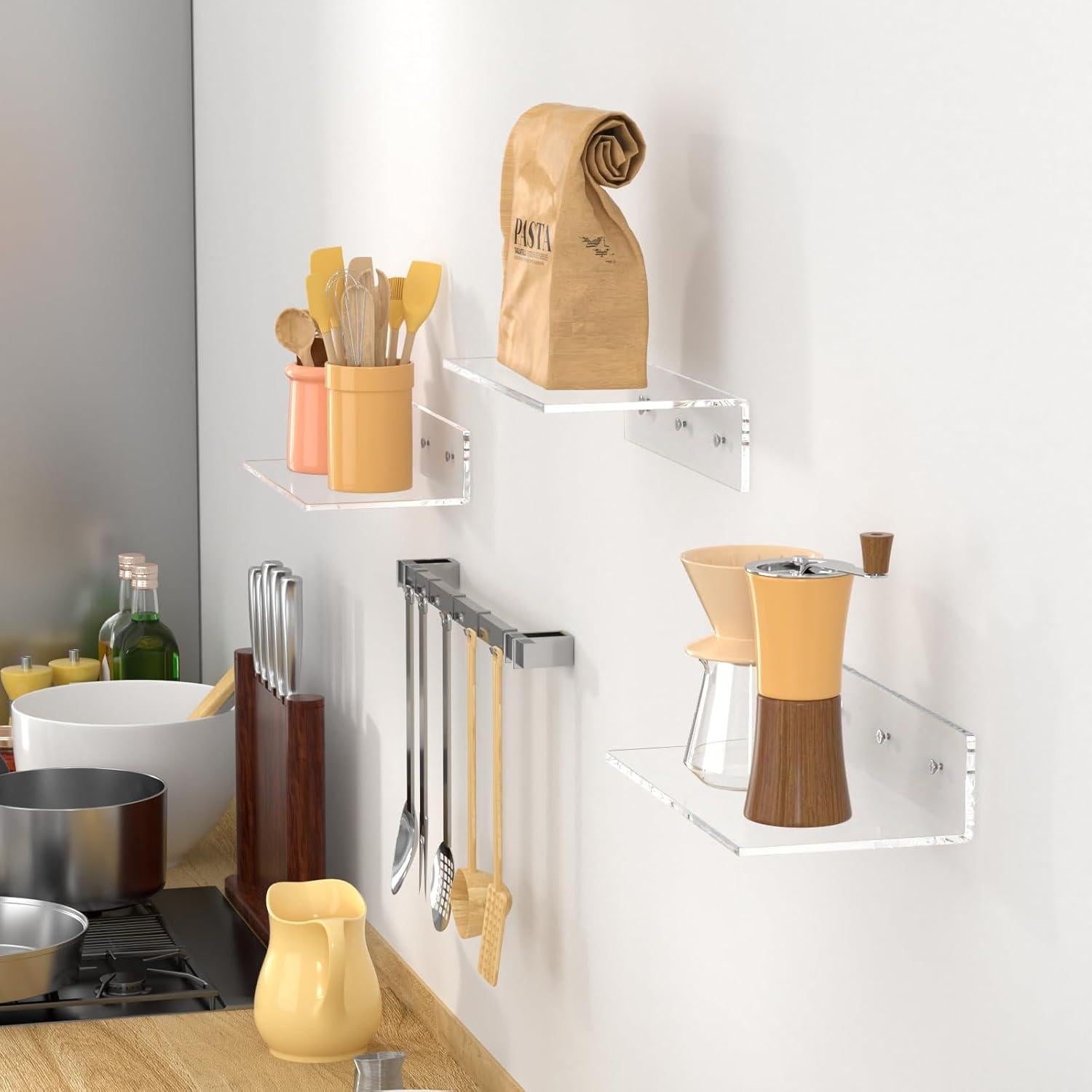 Estantes Flotantes de Acrílico FEMELI 30.48 cm 2 Unidades