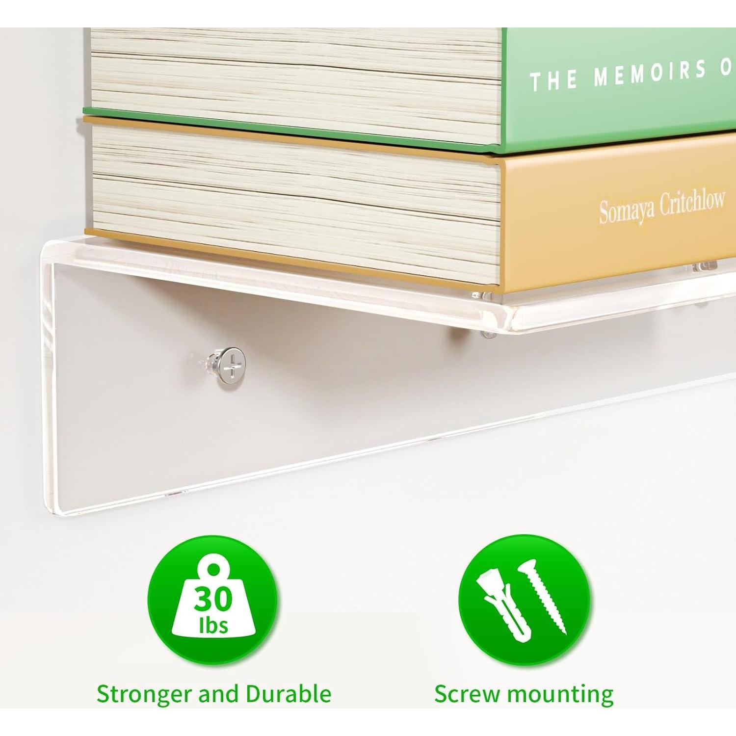 Estantes Flotantes de Acrílico FEMELI 30.48 cm 2 Unidades