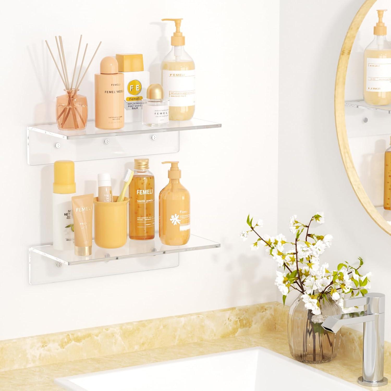 Estantes Flotantes de Acrílico FEMELI 30.48 cm 2 Unidades