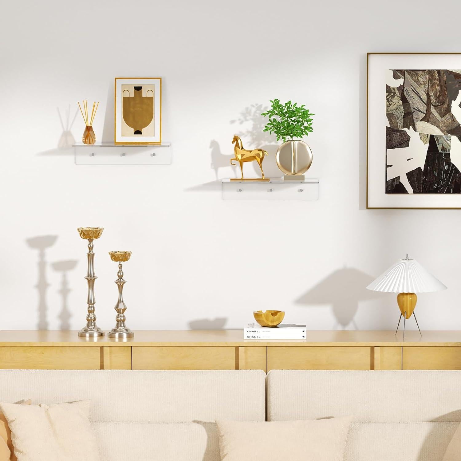 Estantes Flotantes de Acrílico FEMELI 30.48 cm 2 Unidades