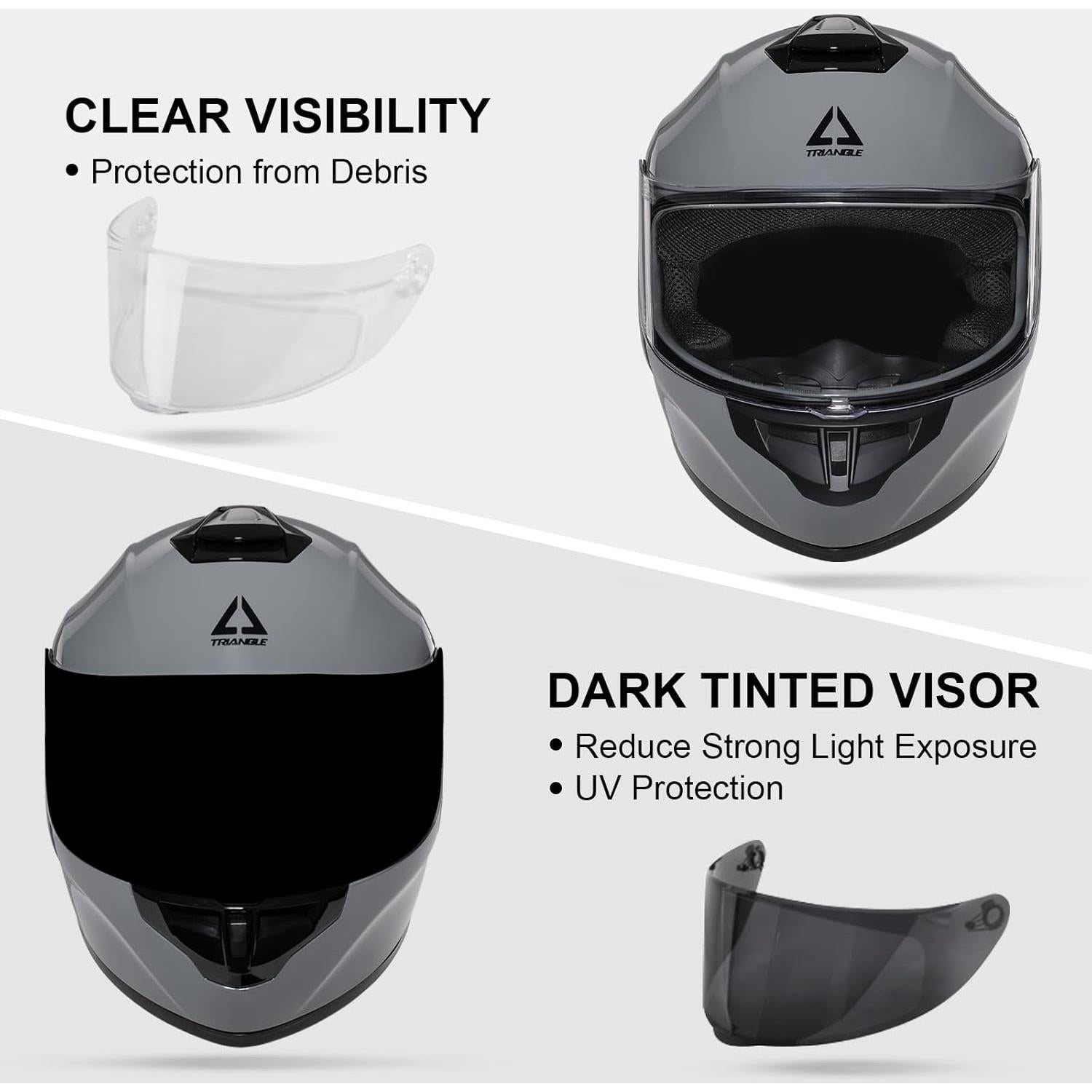 Casco Moto Integral TRIANGLE TFF15-MB-VS Visor Doble