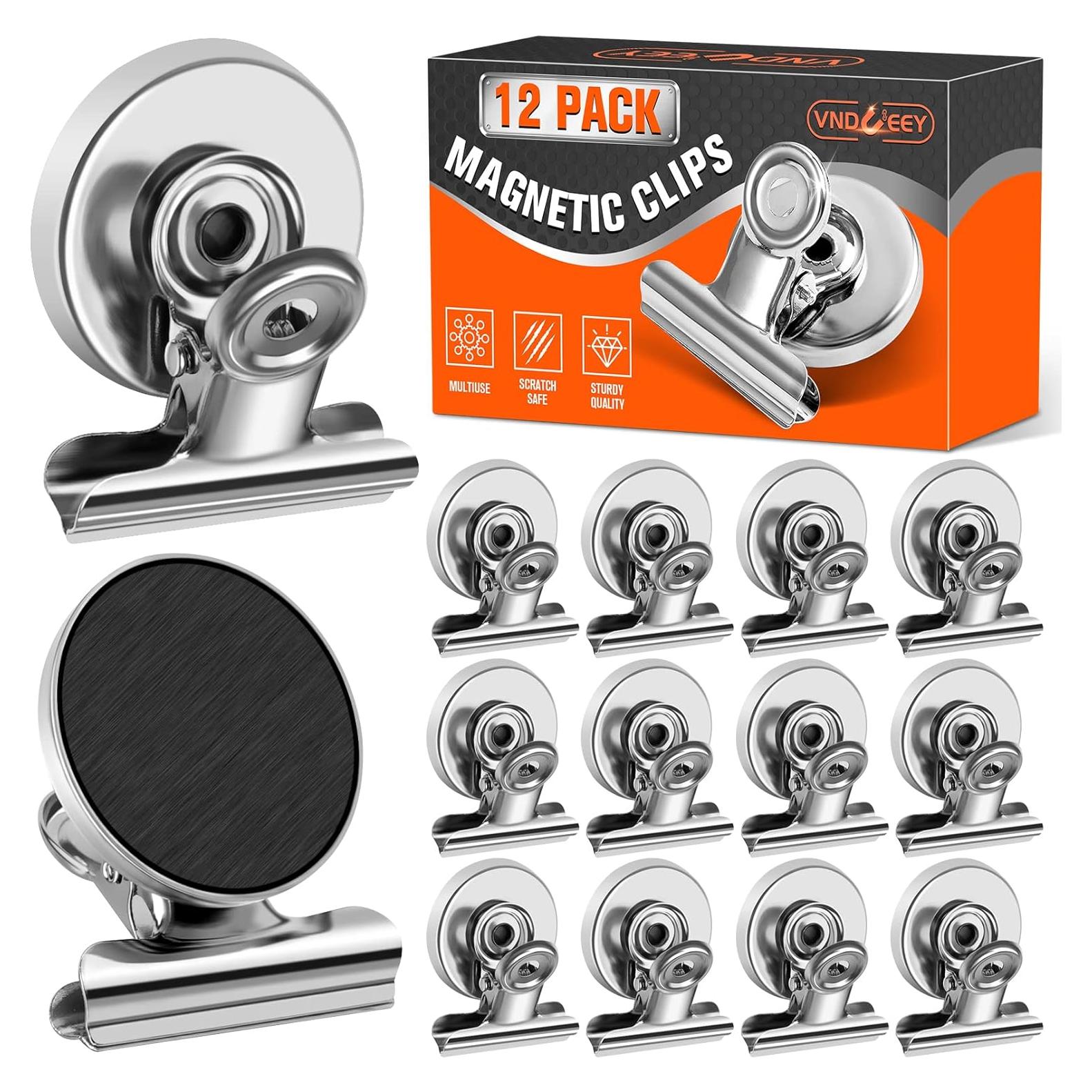 Clips Magnéticos VNDUEEY 12 Piezas Plateados para Nevera