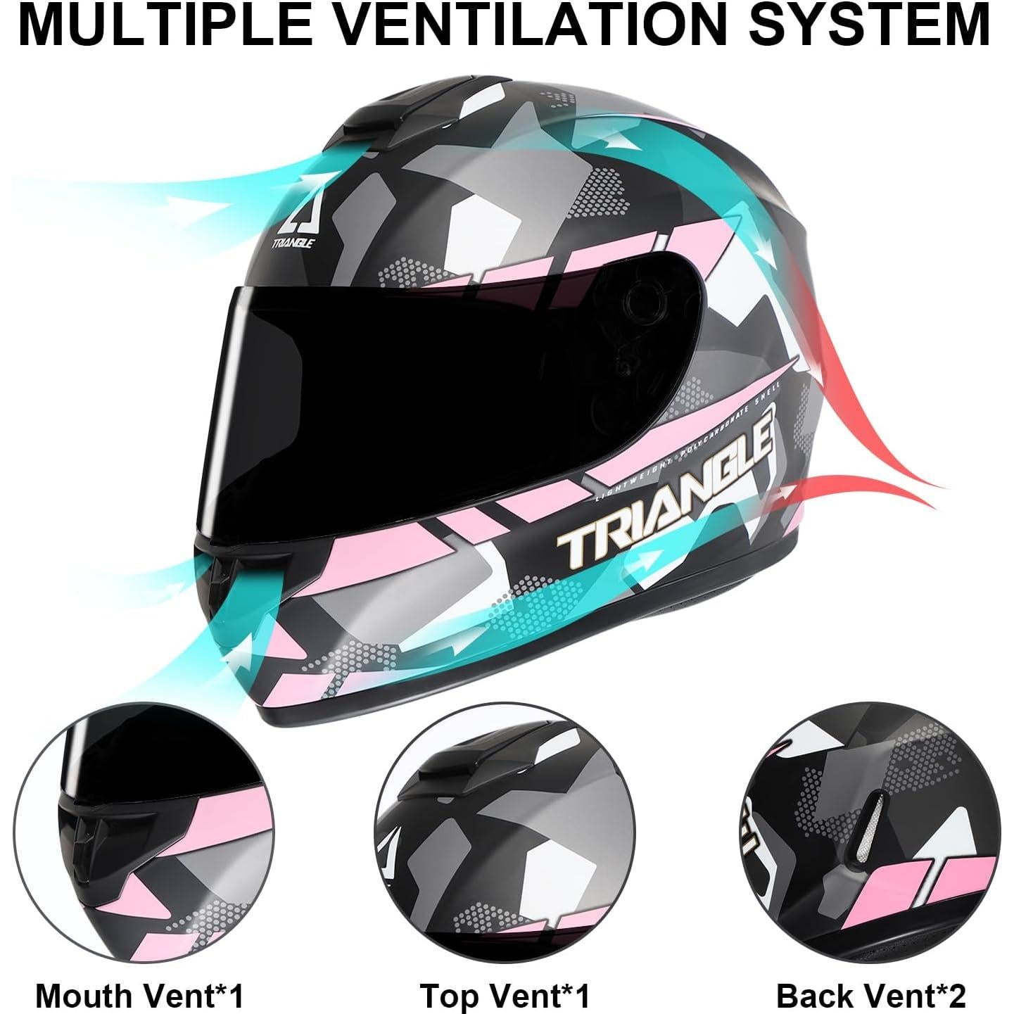 Casco Moto Integral TRIANGLE TFF15-MB-VS Visor Doble