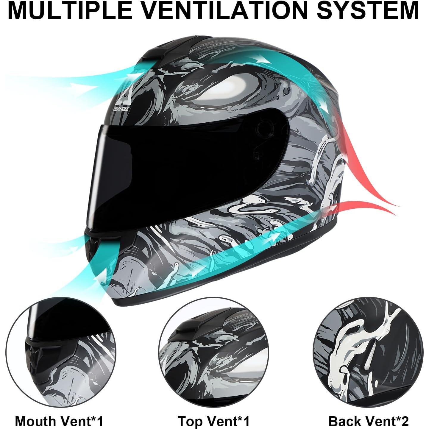 Casco Integral TRIANGLE TFF15-MB-VS Gris Mediano DOT