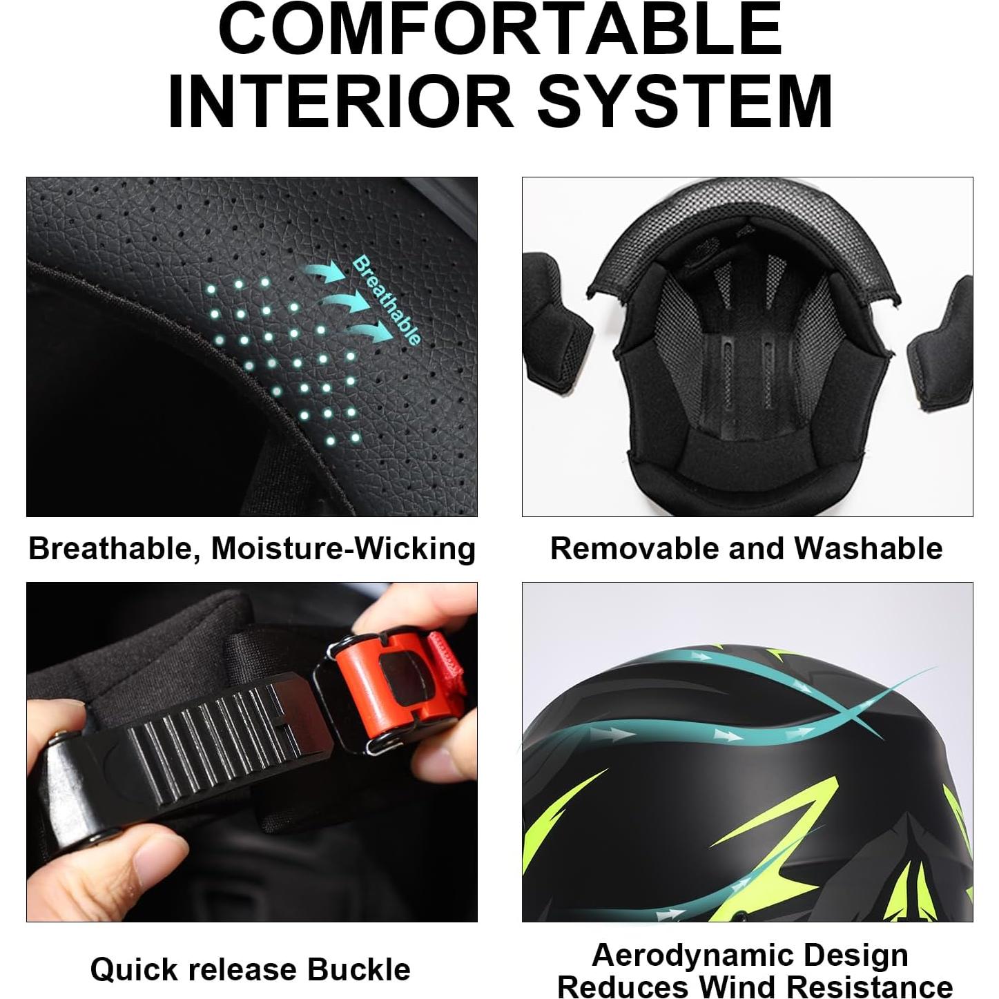 Casco de Motocicleta TRIANGLE TFF15 Doble Visera Amarillo