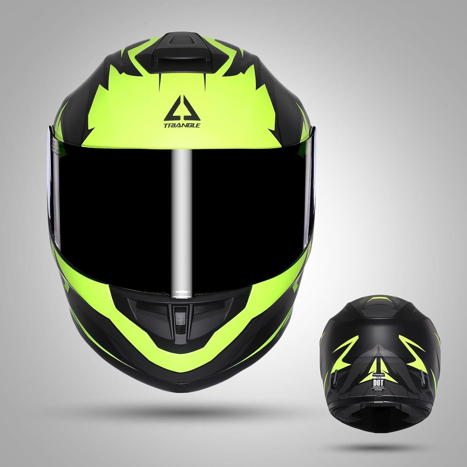 Casco de Motocicleta TRIANGLE TFF15 Doble Visera Amarillo