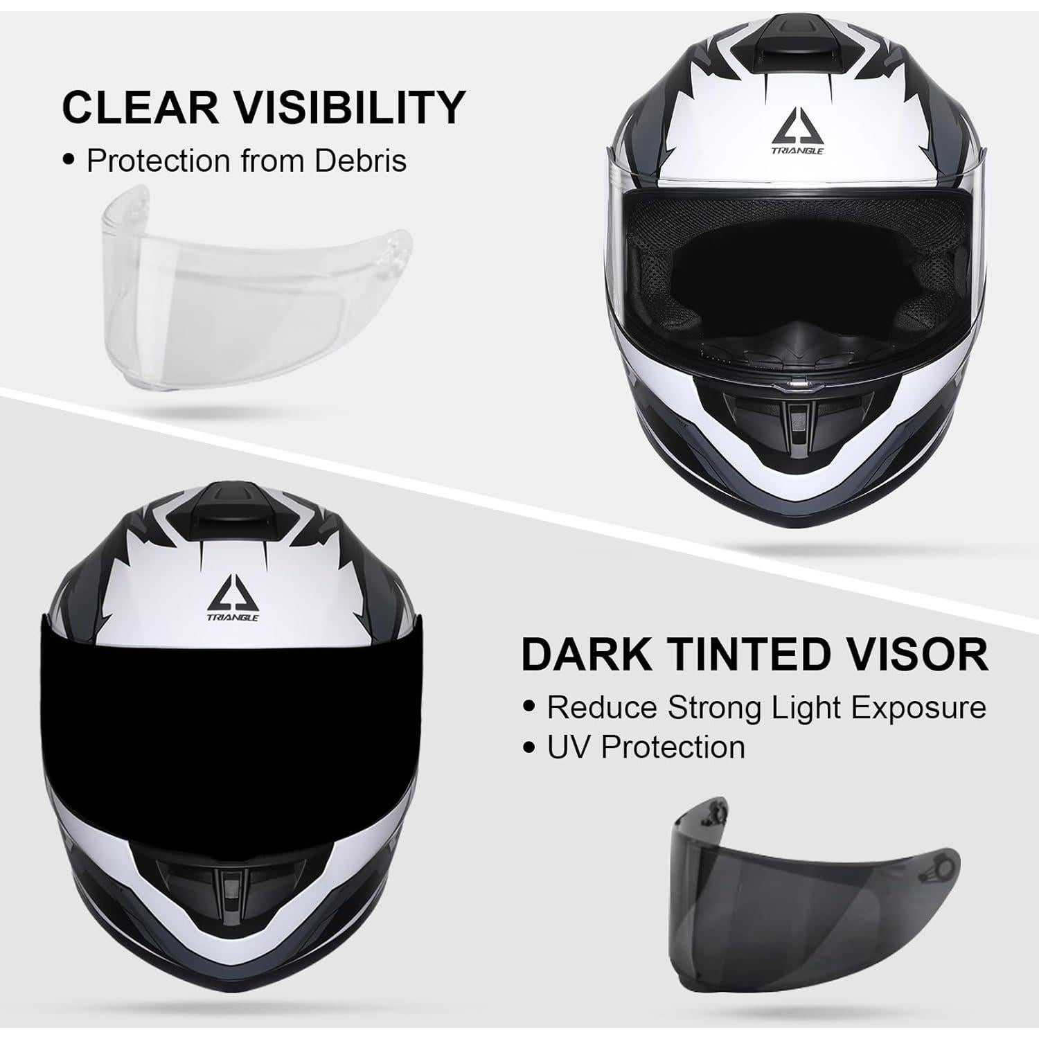 Casco Integral TRIANGLE TFF15 Doble Visera y Ventilación