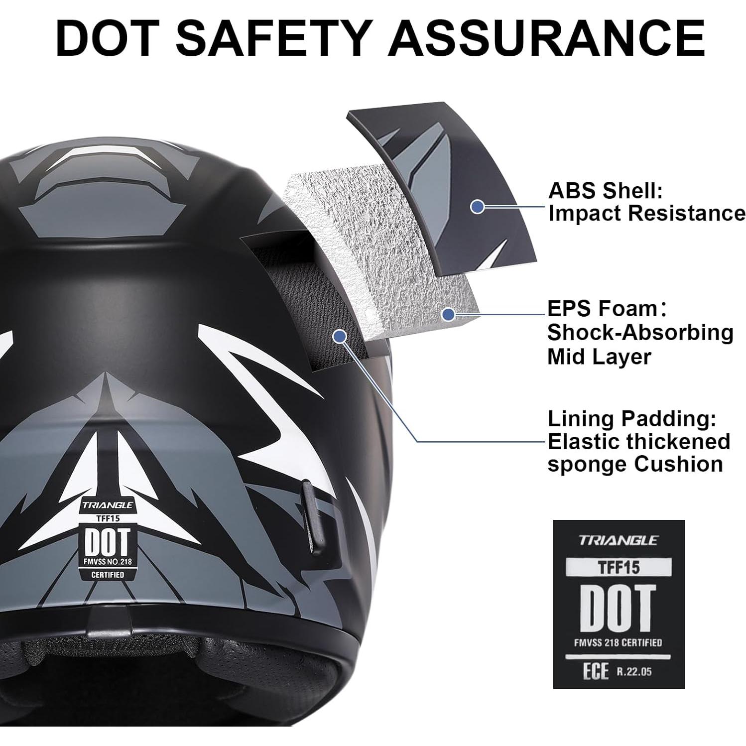 Casco Integral TRIANGLE TFF15 Doble Visera y Ventilación