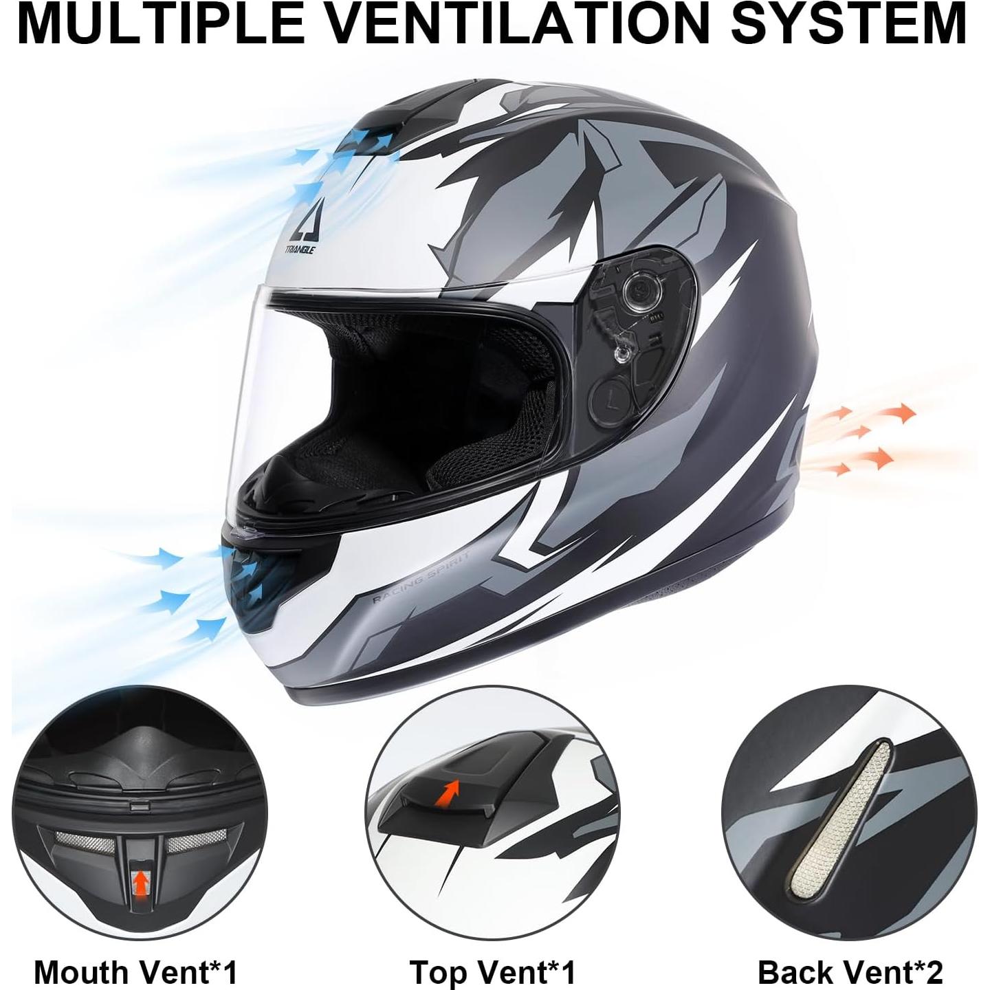 Casco Integral TRIANGLE TFF15 Doble Visera y Ventilación