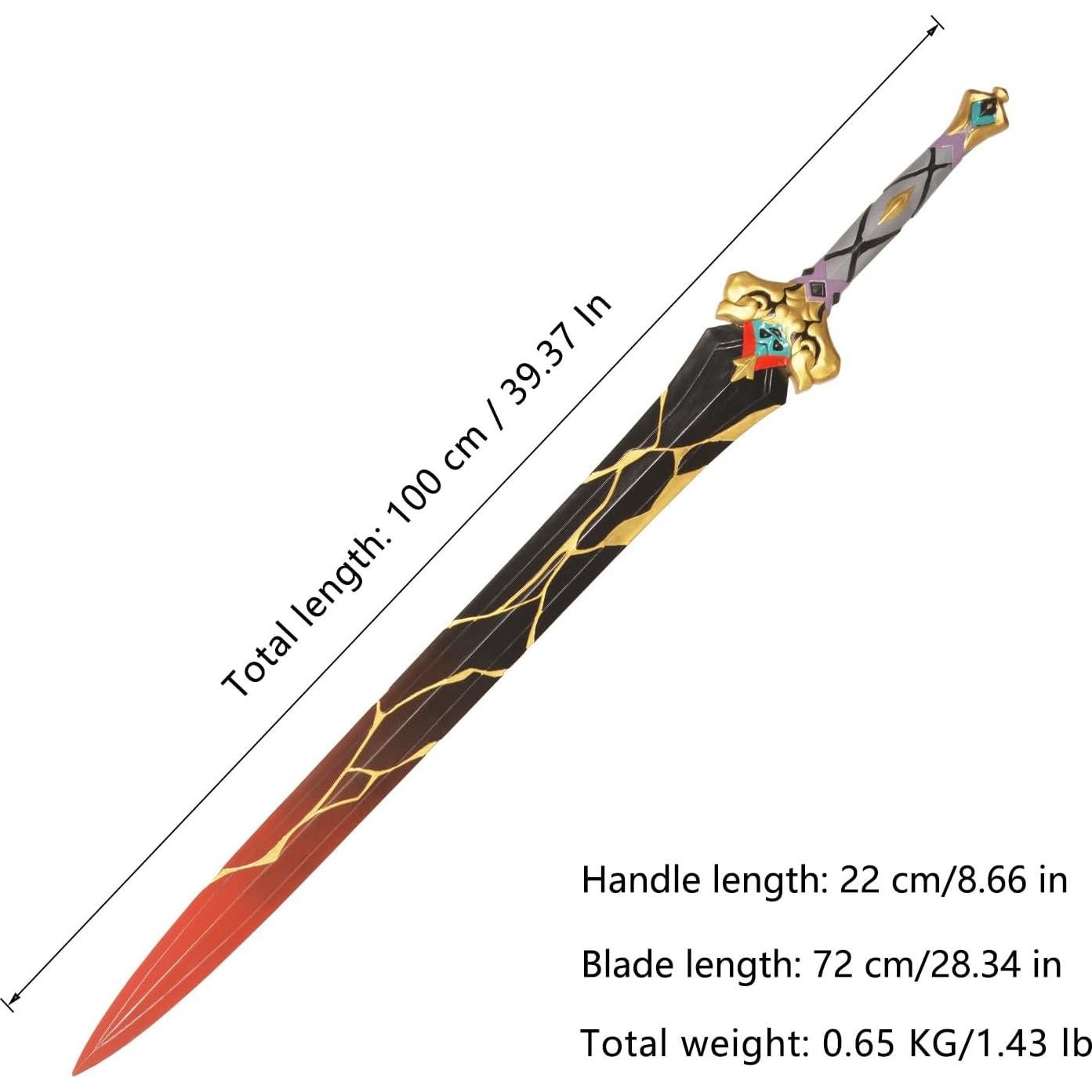 Espada de Cuchilla PVC lkjad 100 cm para Cosplay Halloween