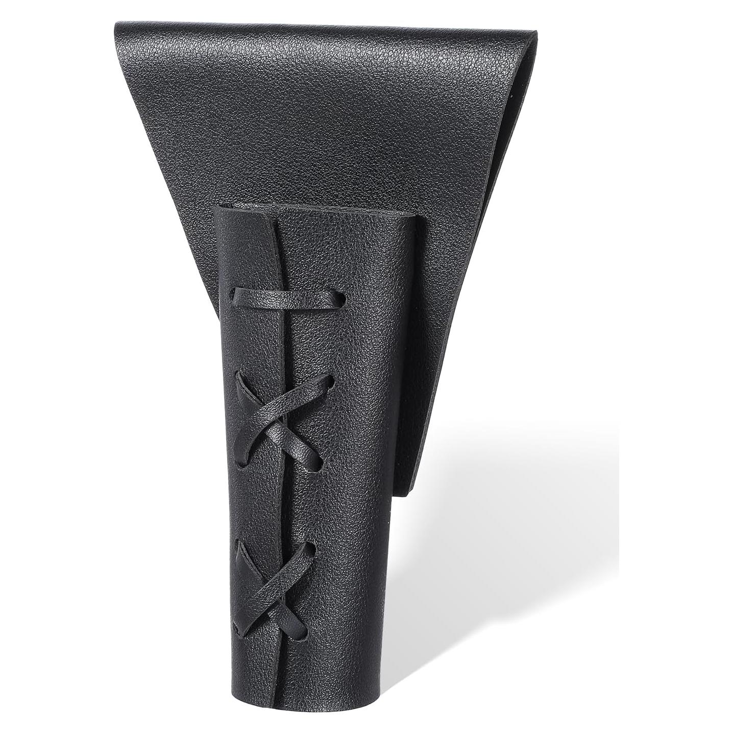 Funda de Daga Medieval de Cuero Psyqtsuary Ajustable Negra