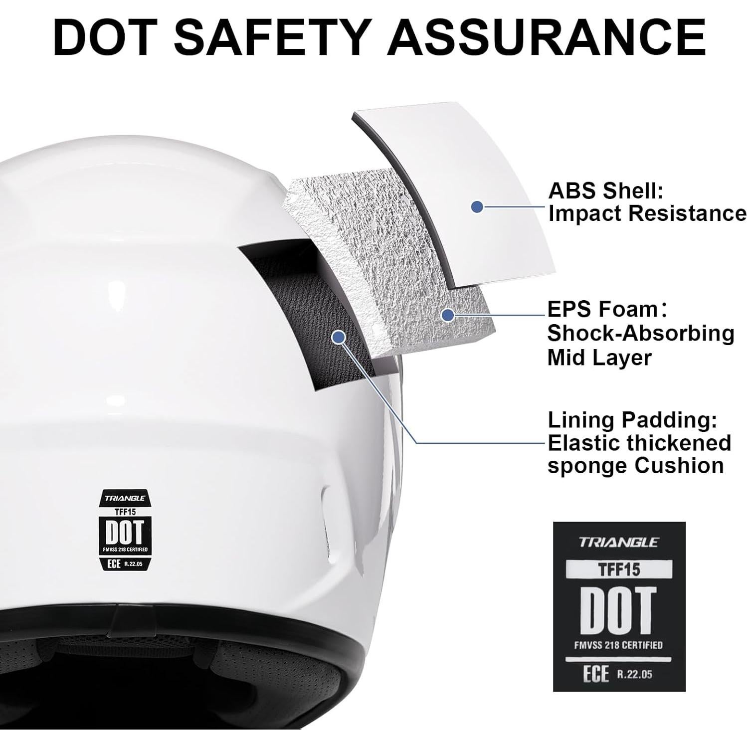 Casco Integral TRIANGLE TFF15-MB-VS Blanco Ajustable