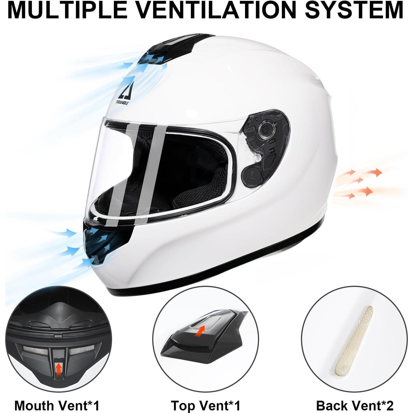 Casco Integral TRIANGLE TFF15-MB-VS Blanco Ajustable