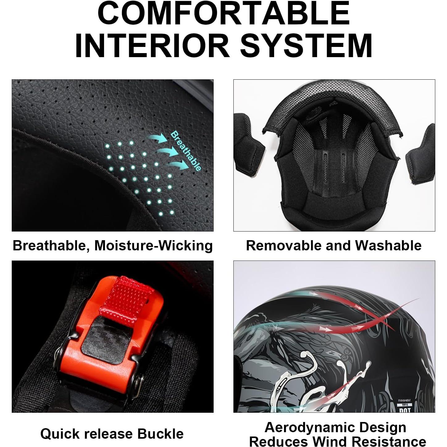 Casco Integral TRIANGLE TFF15-MB-VS Gris Pequeño DOT