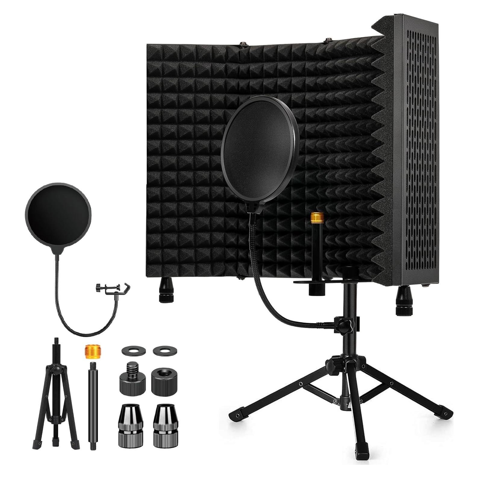 Dmsky Pantalla de Aislamiento para Micrófono con Filtro Antipop