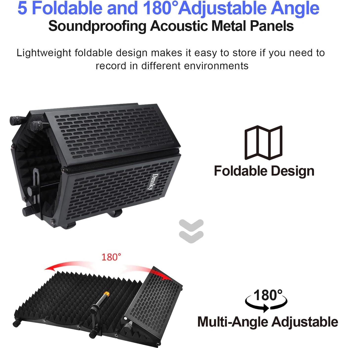 Dmsky Pantalla de Aislamiento para Micrófono con Filtro Antipop