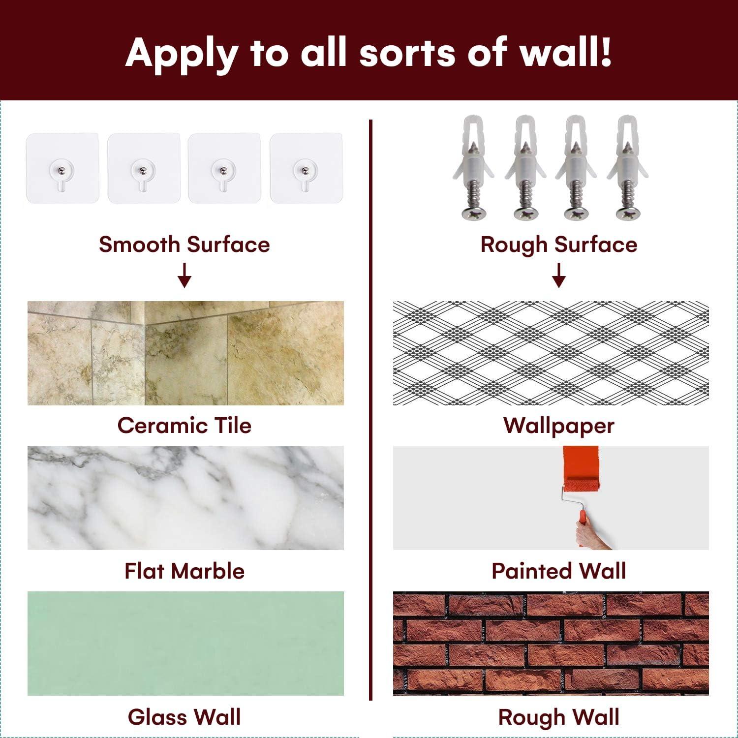 Vdomus Acrylic Bathroom Shelves, Set of 2-4" Dx15 Wx2.25 H Thick Wall Mounted Floating Shelves - Clear Storage and Display Shelving for Bathroom or Kitchen - No Drill Transparent Shower Organizer